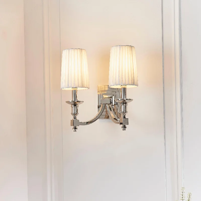 Dimmable Floor Lamp for Adjustable Lighting AmbianceDimmable Floor Lamp for Adjustable Lighting AmbianceEndon Domina Nickel & White Faux Silk Twin Arm Wall Light Dimmable Floor Lamp for Adjustable Lighting AmbianceDimmable Floor Lamp for Adjustable Lighting AmbianceEndon Domina Nickel & White Faux Silk Twin Arm Wall Light