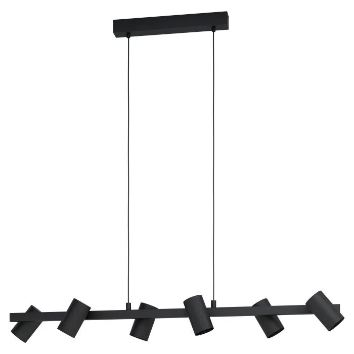 Glass Ceiling Lights with Frosted, Colored, or Etched GlassGlass Ceiling Lights with Frosted, Colored, or Etched GlassGatuela 6 Light Black Architectural Slim Pendant