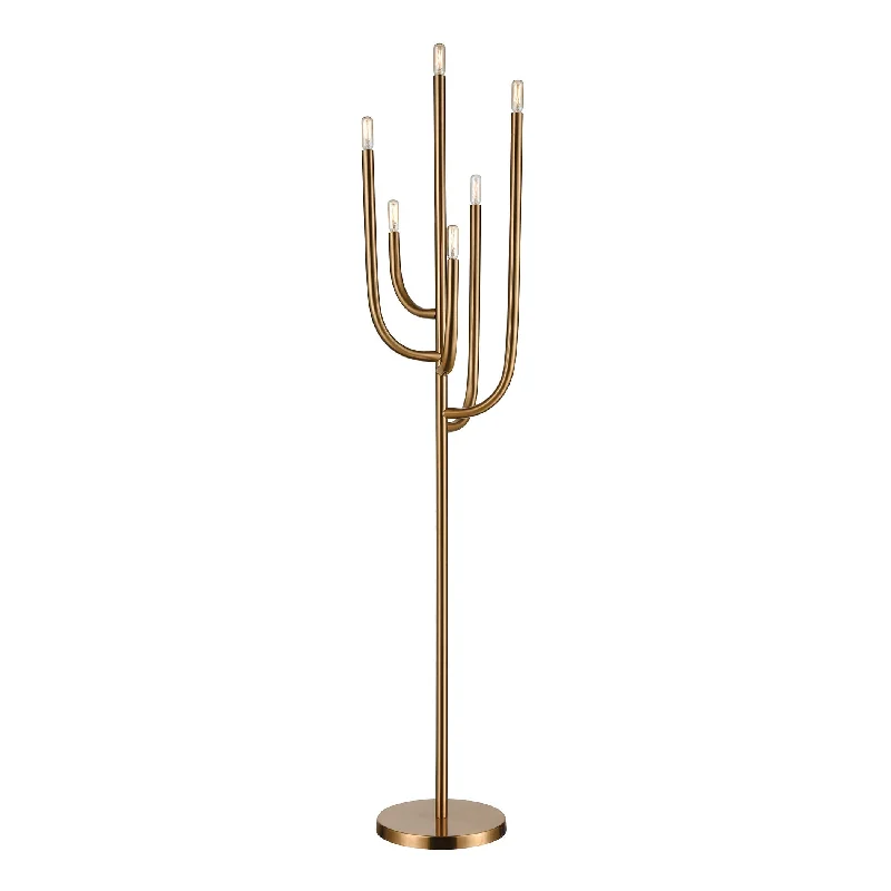 Wood Floor Lamp with Natural Grain for a Warm and Organic FeelWood Floor Lamp with Natural Grain for a Warm and Organic FeelHands Up 6-Light Floor Lamp
