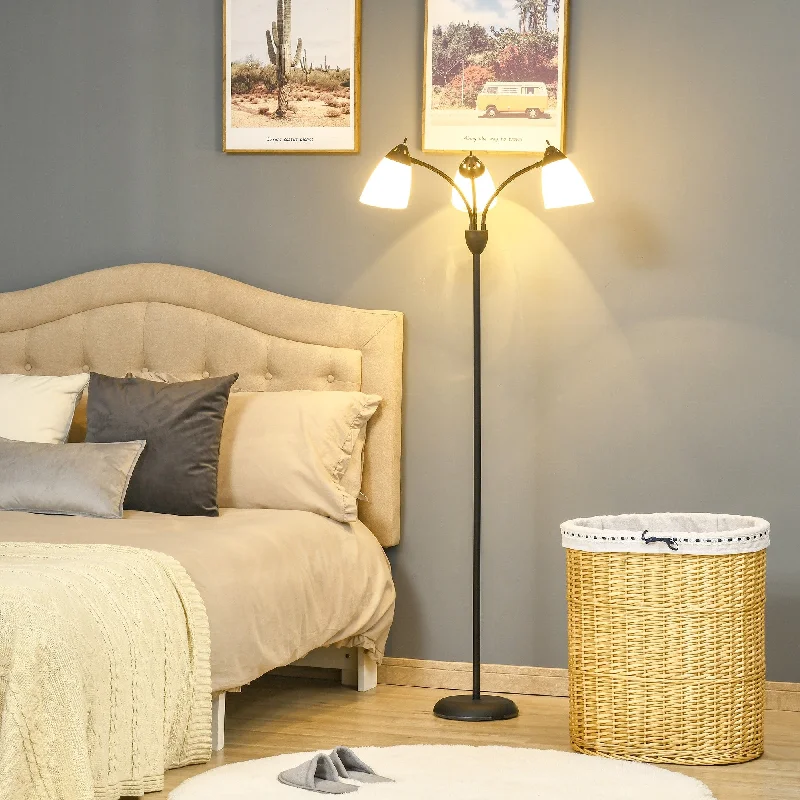  Way Switch Floor Lamp for Multiple Light Intensity Levels Way Switch Floor Lamp for Multiple Light Intensity LevelsHOMCOM Modern and Contemporary Floor Lamp for Living Room and Bedroom with 3 Flexible Bending Lights, Standing Bedside Lamp