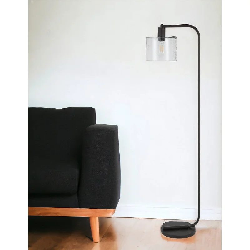 USB Charging Port Floor Lamp for Convenient Device ChargingUSB Charging Port Floor Lamp for Convenient Device ChargingHomeRoots 57" Black Arched Floor Lamp With Clear Seeded Glass Drum Shade - 11 USB Charging Port Floor Lamp for Convenient Device ChargingUSB Charging Port Floor Lamp for Convenient Device ChargingHomeRoots 57" Black Arched Floor Lamp With Clear Seeded Glass Drum Shade - 11