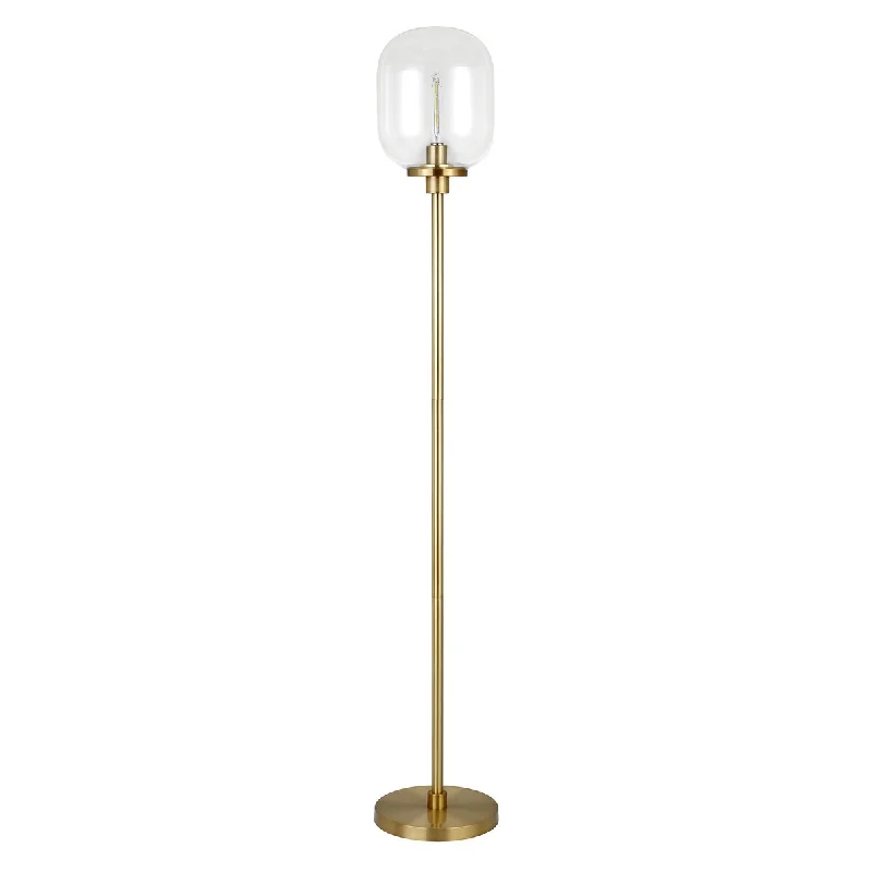 Bohemian Inspired Floor Lamp for Eclectic Home DecorBohemian Inspired Floor Lamp for Eclectic Home DecorHomeRoots 69" Brass Novelty Floor Lamp With Clear Seeded Glass Globe Shade - 11