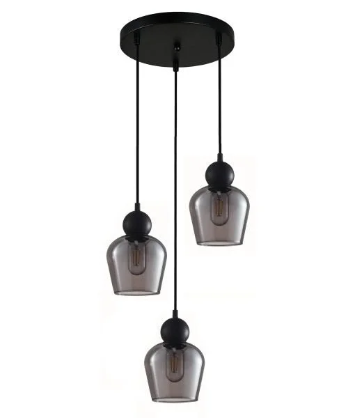 Steampunk Ceiling Lights with Gears, Cogs, and Brass AccentsSteampunk Ceiling Lights with Gears, Cogs, and Brass AccentsInterior Black Smoke Ellipse Glass Shape 3 Light Cluster Pendant - CHAMPAN2X3R