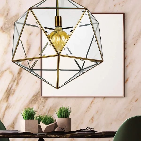 Japanese - Inspired Ceiling Lights with Shoji - Screen - like DiffusersJapanese - Inspired Ceiling Lights with Shoji - Screen - like DiffusersLazlo 30cm Antique Brass Glass Polyhedron Pendant Japanese - Inspired Ceiling Lights with Shoji - Screen - like DiffusersJapanese - Inspired Ceiling Lights with Shoji - Screen - like DiffusersLazlo 30cm Antique Brass Glass Polyhedron Pendant