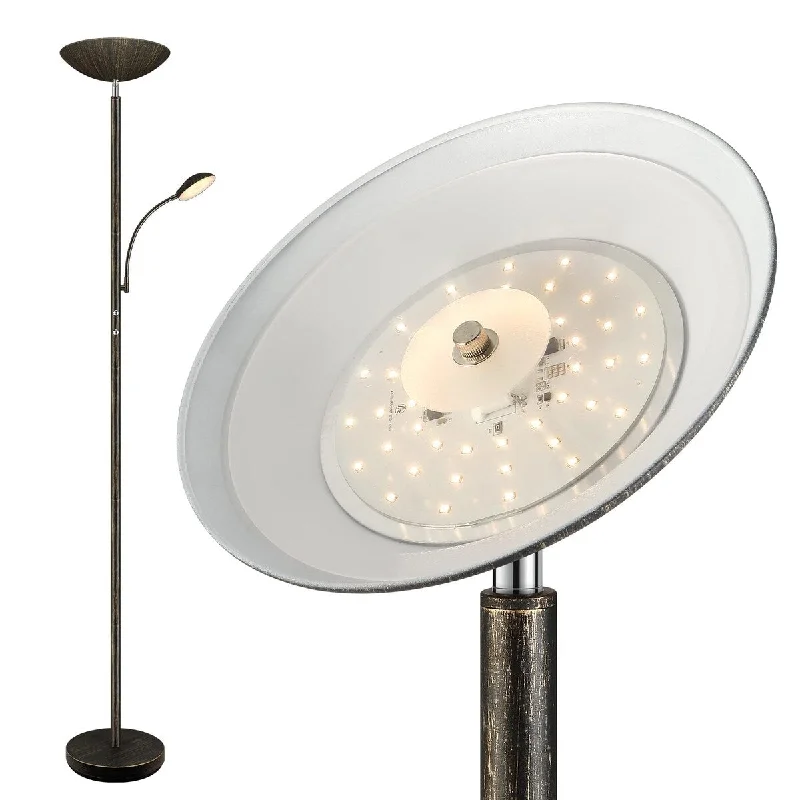 Dimmable Floor Lamp for Adjustable Lighting AmbianceDimmable Floor Lamp for Adjustable Lighting AmbianceLED 20W/2000LM Bright Torchiere Floor Lamp with 5W Adjustable Reading Lamp, Stepless Dimmable Standing Lamp, 2 Rotary Switch Dimmable Floor Lamp for Adjustable Lighting AmbianceDimmable Floor Lamp for Adjustable Lighting AmbianceLED 20W/2000LM Bright Torchiere Floor Lamp with 5W Adjustable Reading Lamp, Stepless Dimmable Standing Lamp, 2 Rotary Switch