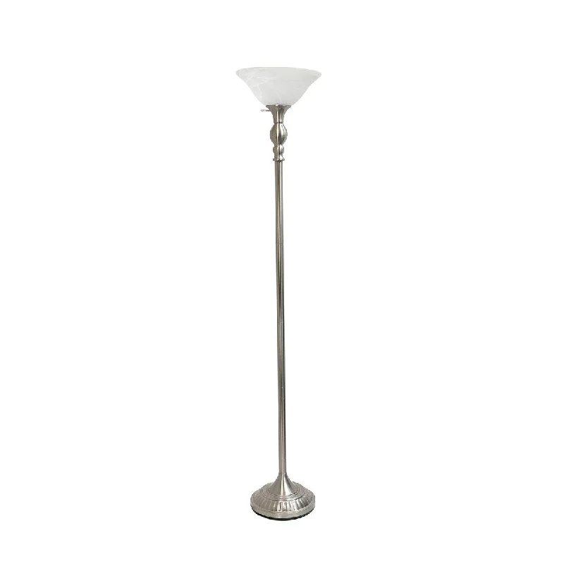 Industrial Style Floor Lamp with Exposed Bulbs for Loft ApartmentsIndustrial Style Floor Lamp with Exposed Bulbs for Loft ApartmentsLF2001-BSN 1 Light Torchiere Marbleized White Glass Shade Floor Lamp, Brushed Nickel - Brown Industrial Style Floor Lamp with Exposed Bulbs for Loft ApartmentsIndustrial Style Floor Lamp with Exposed Bulbs for Loft ApartmentsLF2001-BSN 1 Light Torchiere Marbleized White Glass Shade Floor Lamp, Brushed Nickel - Brown
