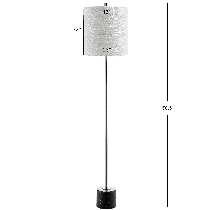 Way Switch Floor Lamp for Multiple Light Intensity Levels Way Switch Floor Lamp for Multiple Light Intensity LevelsMurano 60.5" Marble/Metal LED Floor Lamp, Black/Chrome by JONATHAN Y - 60.5" H x 13" W x 13" D Way Switch Floor Lamp for Multiple Light Intensity Levels Way Switch Floor Lamp for Multiple Light Intensity LevelsMurano 60.5" Marble/Metal LED Floor Lamp, Black/Chrome by JONATHAN Y - 60.5" H x 13" W x 13" D