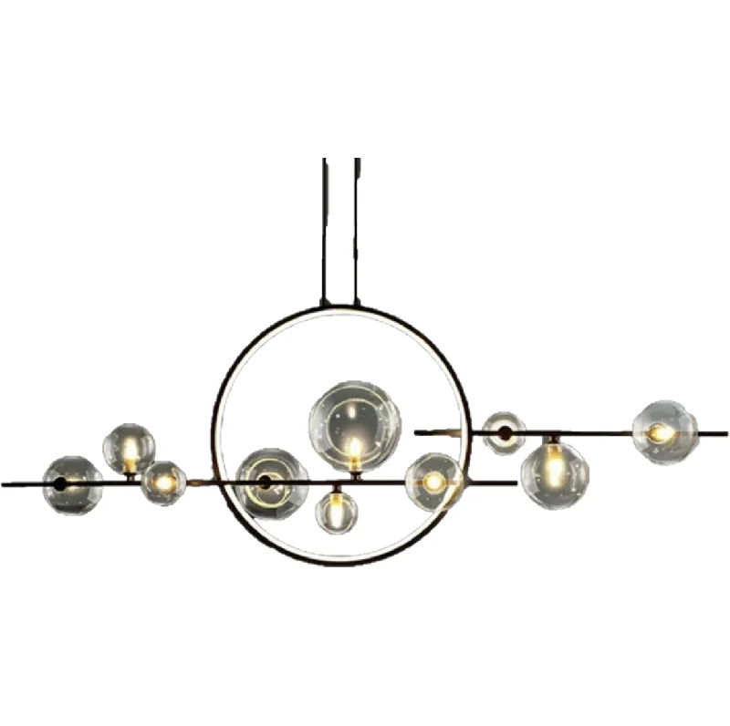 Retro Ceiling Lights Inspired by the 1950s and 1960s DesignRetro Ceiling Lights Inspired by the 1950s and 1960s DesignQL66108 10 Light Black with LED Ring Modern Pendant Fixture