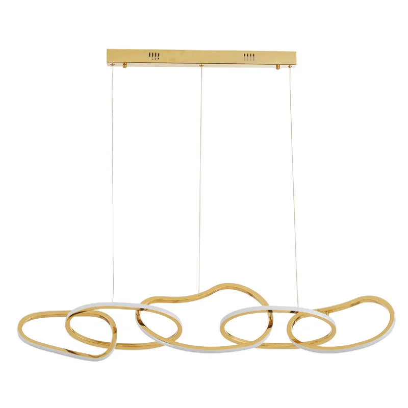 Contemporary Ceiling Lights with Unique, Abstract ShapesContemporary Ceiling Lights with Unique, Abstract ShapesYF635 1250mm Gold LED Tri-Colour Loops Modern Pendant Fixture