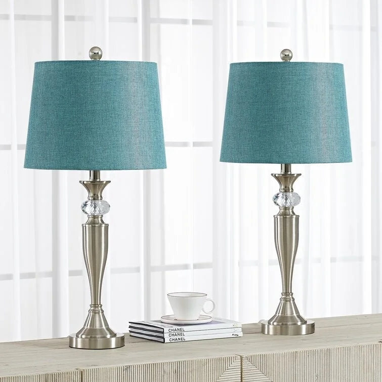 rustic farmhouse table lamps for cozy kitchensrustic farmhouse table lamps for cozy kitchens27'' Nickel Table Lamp Set (Set of 2)