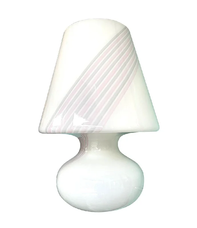 art deco table lamps with geometric shapes for a retro touchart deco table lamps with geometric shapes for a retro touchA large 1980s handmade Murano glass white mushroom lamp with pink and grey striped detail