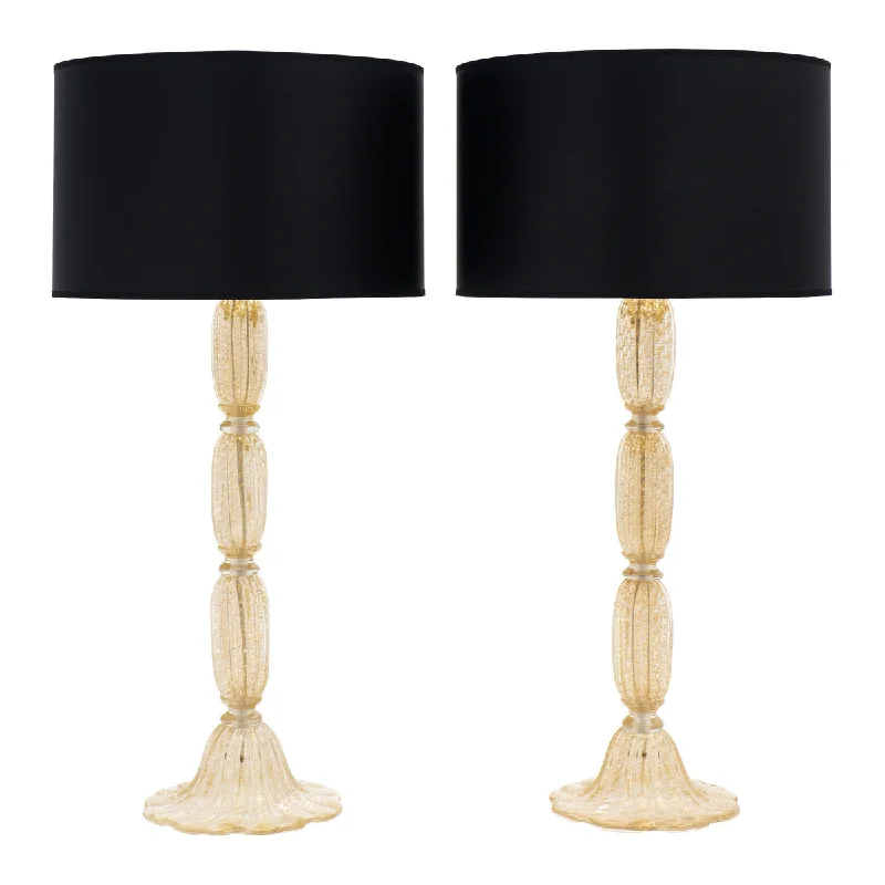 marble table lamps with a luxurious veined pattern for high end decormarble table lamps with a luxurious veined pattern for high end decorAvventurina Gold Murano Glass “Doge” Lamps
