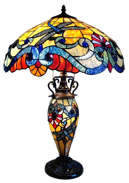 victorian style table lamps with ornate details for traditional homesvictorian style table lamps with ornate details for traditional homesChloe Lighting CH1B889AD18-DT3 3 Light Tiffany Style Dragonfly Double Lit Table Lamp 18" Shade