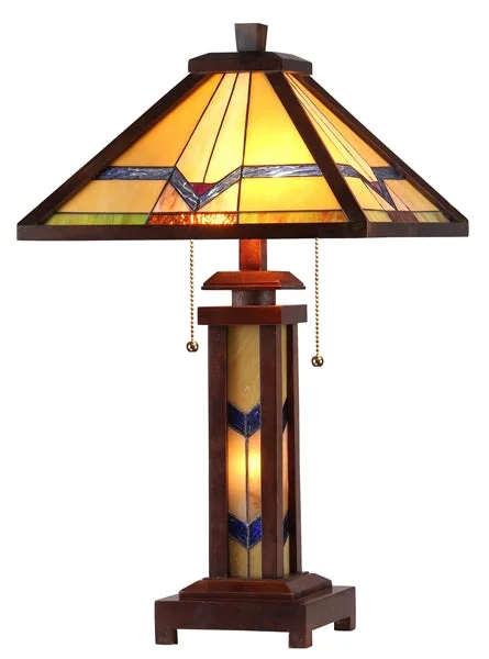 coastal style table lamps with nautical elements for beach housescoastal style table lamps with nautical elements for beach housesChloe Lighting CH33430WM15-DT3 Alexander Tiffany-Style 3 Light Mission Double Lit Wooden Table Lamp 15" Shade