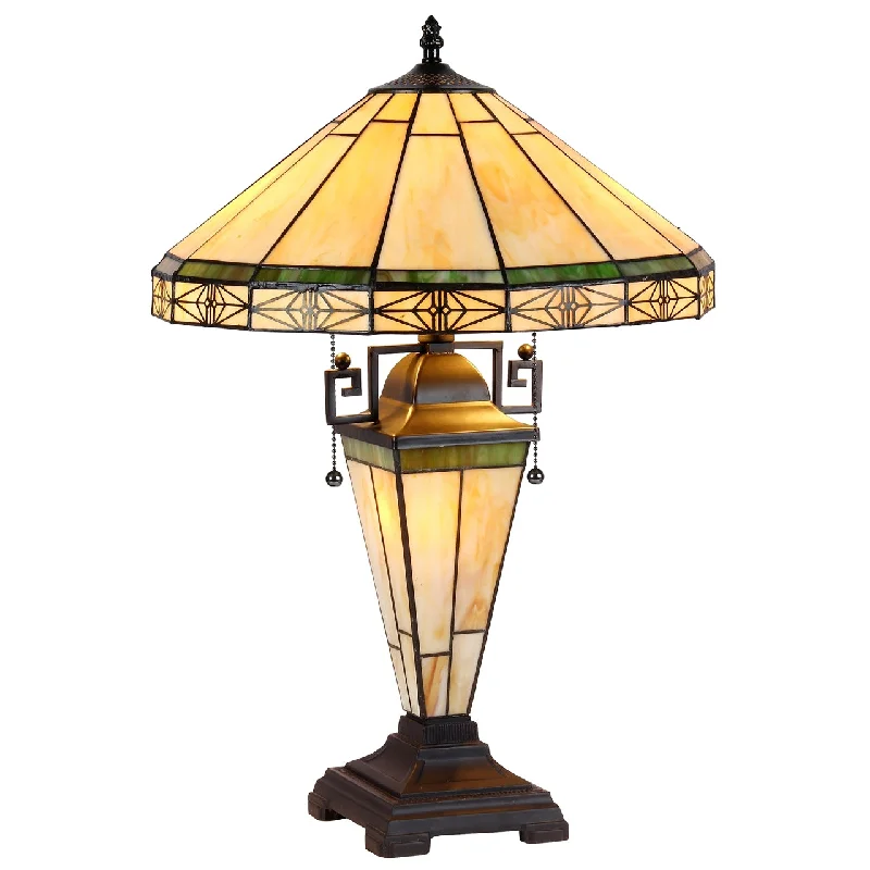 metal table lamps with a matte black finish for a sleek appearancemetal table lamps with a matte black finish for a sleek appearanceChloe Lighting CH31315MI16-DT3 Belle Tiffany-Style 3 Light Mission Double Lit Table Lamp 16" Shade