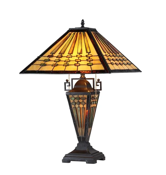 wooden table lamps with natural grain for a warm and organic feelwooden table lamps with natural grain for a warm and organic feelChloe Lighting CH33215MG16-DT3 Chadrick Tiffany-Style 3 Light Mission Double Lit Table Lamp 16" Shade