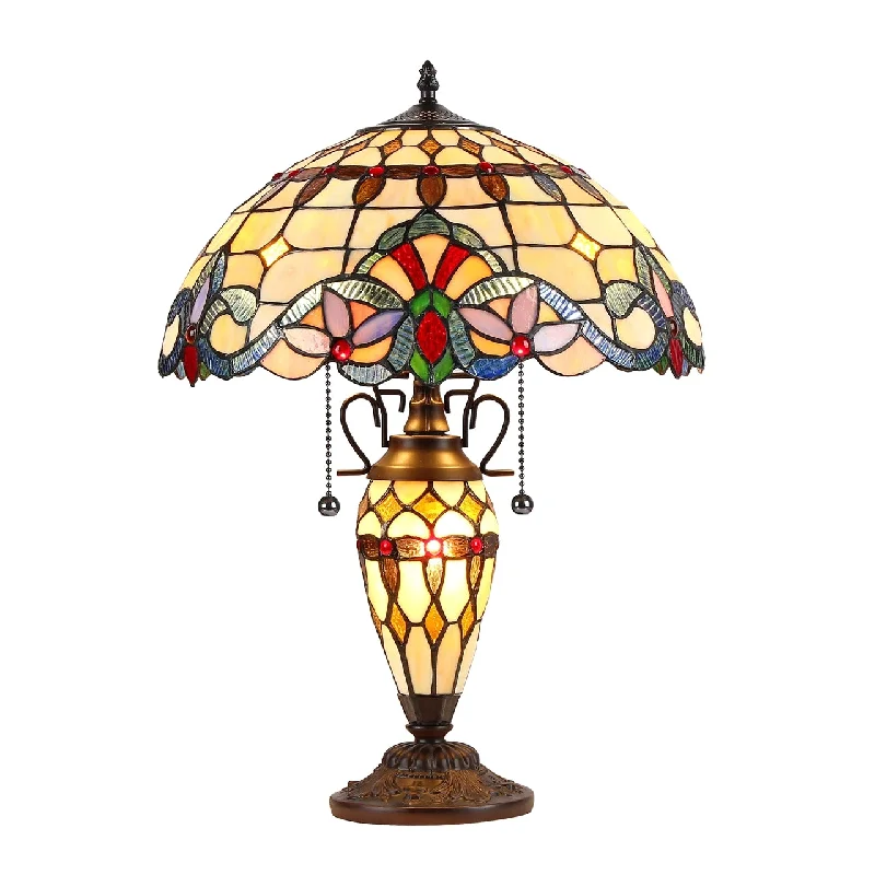 fabric table lamps with a linen shade for a relaxed and breathable lookfabric table lamps with a linen shade for a relaxed and breathable lookChloe Lighting CH33313VI16-DT3 Cooper Tiffany-Style 3 Light Victorian Double Lit Table Lamp 16" Shade
