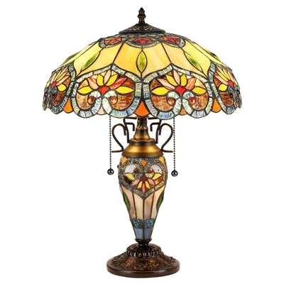 leather table lamps with a distressed texture for a rugged charmleather table lamps with a distressed texture for a rugged charmChloe Lighting CH35502BF16-DT3 Crystorama Tiffany-Style 3 Light Floral Double Lit Table Lamp 16" Shade
