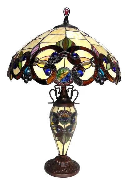 leather table lamps with a distressed texture for a rugged charmleather table lamps with a distressed texture for a rugged charmChloe Lighting CH18648IV18-DT3 Demetra Auroratiffany-Style 3 Light Victorian Double Lit Table Lamp 18" Shade