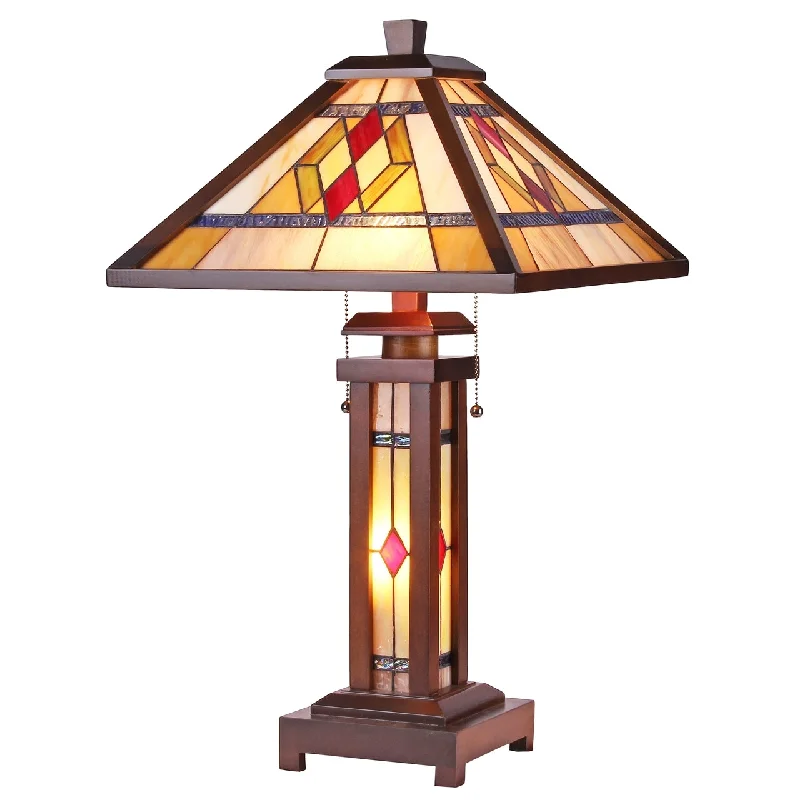 asian inspired table lamps with bamboo accents for a zen atmosphereasian inspired table lamps with bamboo accents for a zen atmosphereChloe Lighting CH35830WM15-DT3 Gareth Tiffany-Style Mission 3 Light Double Lit Wooden Table Lamp 15" Shade