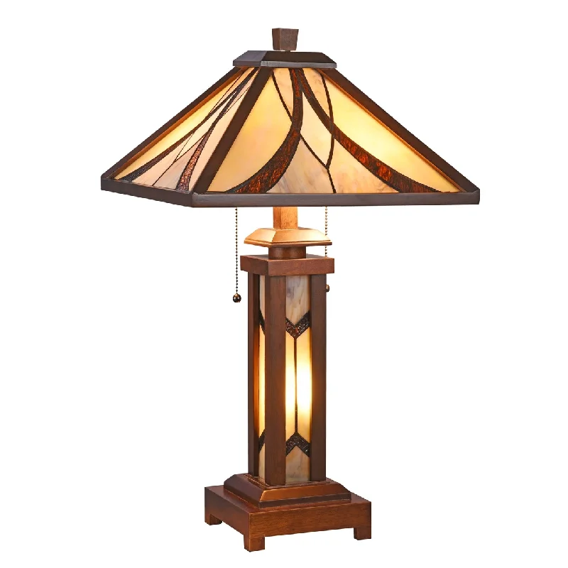 victorian style table lamps with ornate details for traditional homesvictorian style table lamps with ornate details for traditional homesChloe Lighting CH3T949WM15-DT3 Gordon Tiffany-Style Mission 3 Light Double Lit Wooden Table Lamp 15" Shade