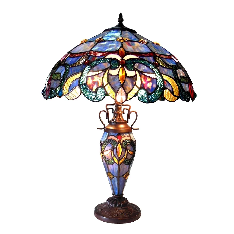 rustic farmhouse table lamps for cozy kitchensrustic farmhouse table lamps for cozy kitchensChloe Lighting CH18091PV18-DT3 Nora Tiffany Style Victorian Double Lit 3 Light Table Lamp 18" Shade