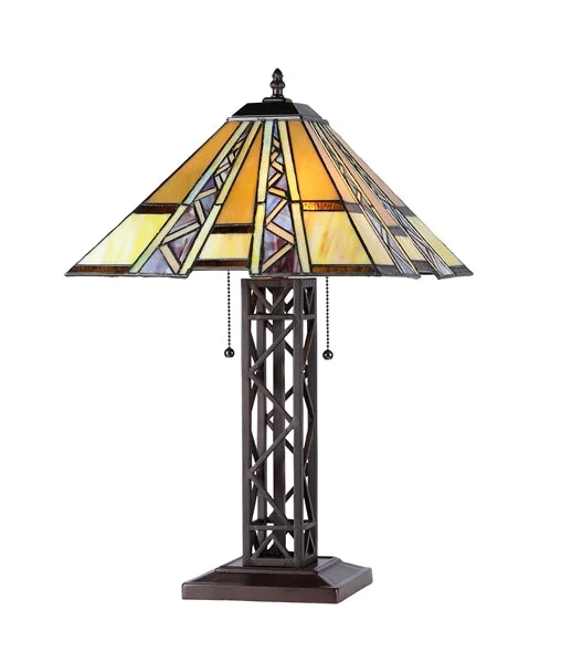 wooden table lamps with natural grain for a warm and organic feelwooden table lamps with natural grain for a warm and organic feelChloe Lighting CH33226MI14-TL2 Progressive Tiffany-style 2 Light Mission Table Lamp 14" Shade