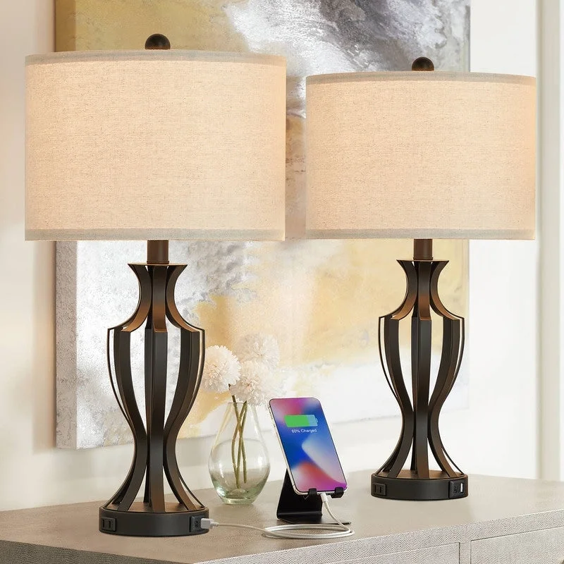 metal table lamps with a matte black finish for a sleek appearancemetal table lamps with a matte black finish for a sleek appearanceKAWOTI 23" Touch Control Table Lamp Set with Bulbs, USB Port(set of 2) - W12" * H23.25" metal table lamps with a matte black finish for a sleek appearancemetal table lamps with a matte black finish for a sleek appearanceKAWOTI 23" Touch Control Table Lamp Set with Bulbs, USB Port(set of 2) - W12" * H23.25"