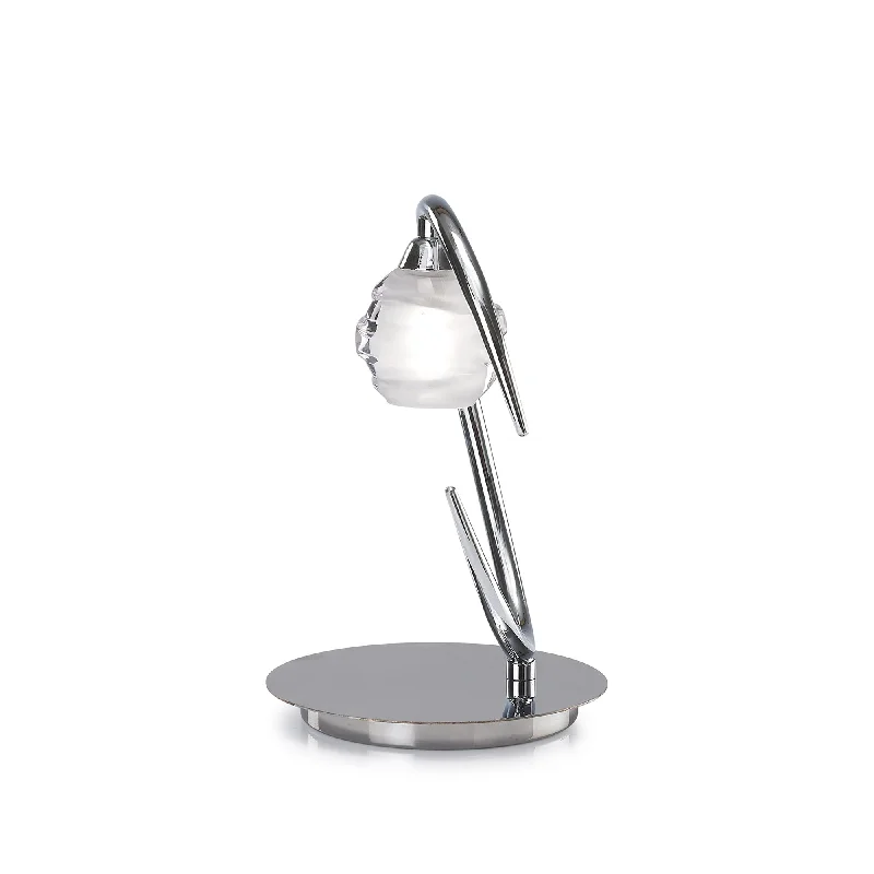glass table lamps with a frosted surface for soft light diffusionglass table lamps with a frosted surface for soft light diffusionMantra M1807 Loop Table Lamp 1 Light Polished Chrome