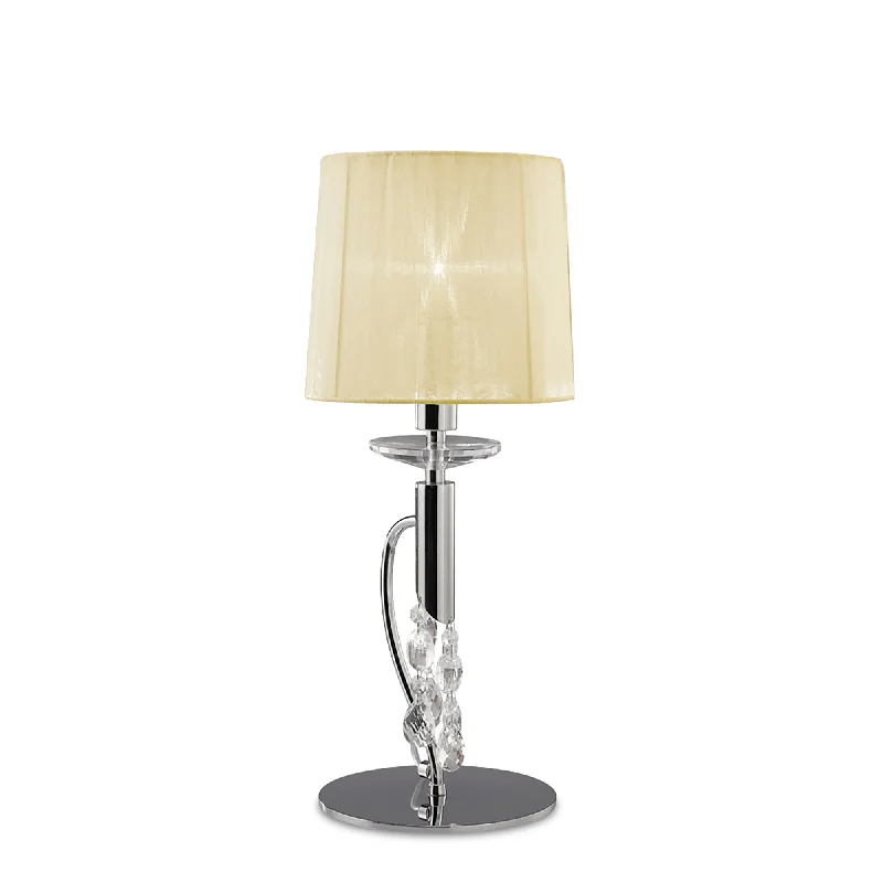 modern minimalist table lamps for contemporary living roomsmodern minimalist table lamps for contemporary living roomsMantra M3868/CS Tiffany Table Lamp 1+1 Light Polished Chrome Cream Shade & Clear Crystal