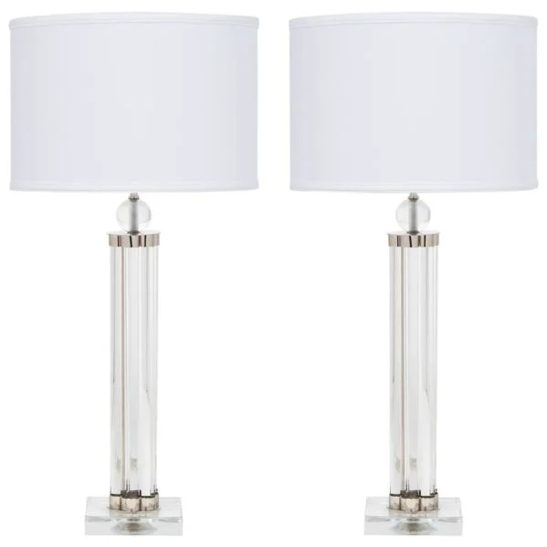 metal table lamps with a matte black finish for a sleek appearancemetal table lamps with a matte black finish for a sleek appearanceModernist Murano Glass Tube and Chrome Lamps