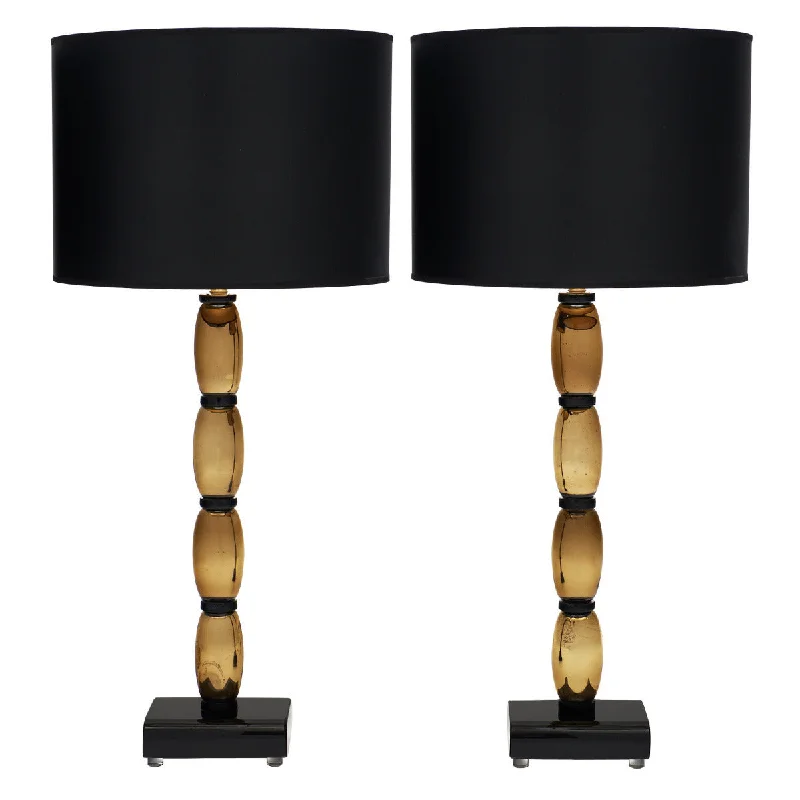 metal table lamps with a matte black finish for a sleek appearancemetal table lamps with a matte black finish for a sleek appearanceMurano Glass Gold Lamps