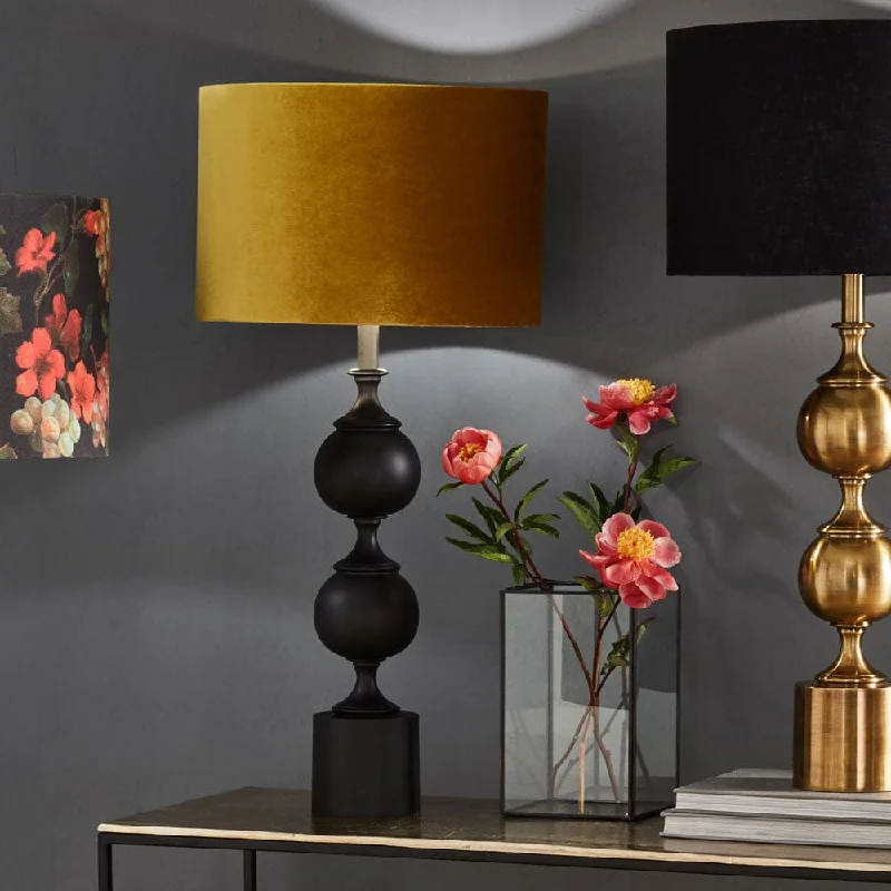 bohemian table lamps with colorful patterns for eclectic bedroomsbohemian table lamps with colorful patterns for eclectic bedroomsAsilah Matt Black Aluminium Tall Footed Table Lamp - Base Only
