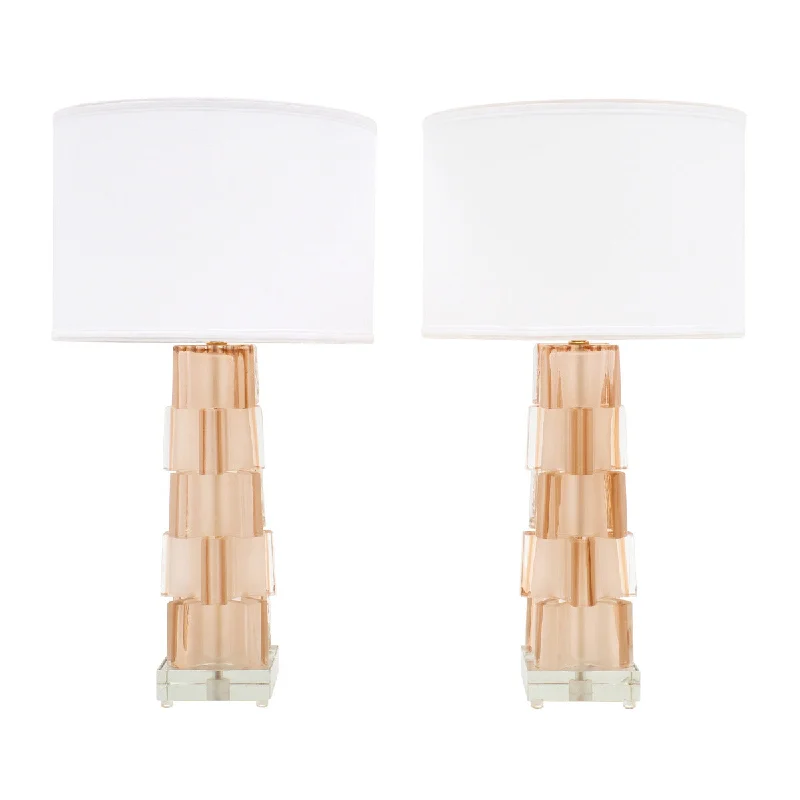 art deco table lamps with geometric shapes for a retro touchart deco table lamps with geometric shapes for a retro touchPink Geometric Murano Glass Lamps