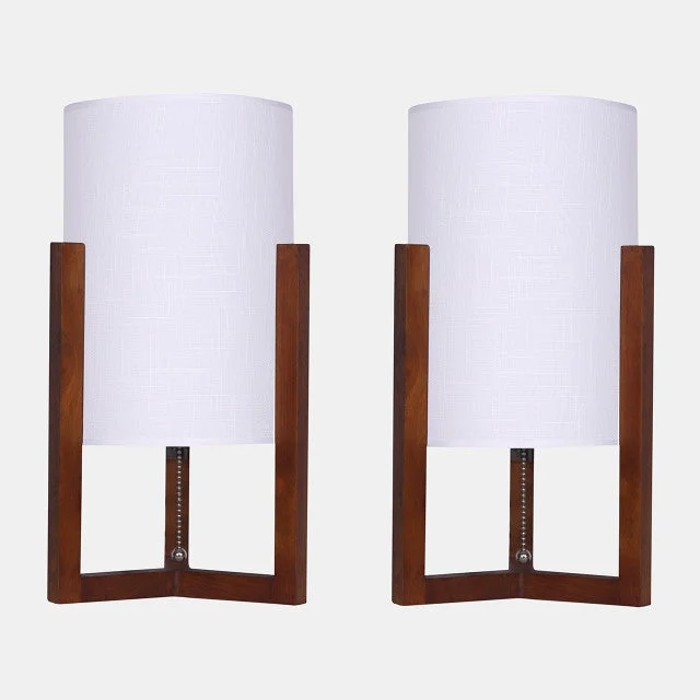ceramic table lamps with hand painted designs for an artistic touchceramic table lamps with hand painted designs for an artistic touchSagebrook Home 50716-01 Wood, 15", Cylnder Tripod Table Lamps, Cherry/White Set of 2