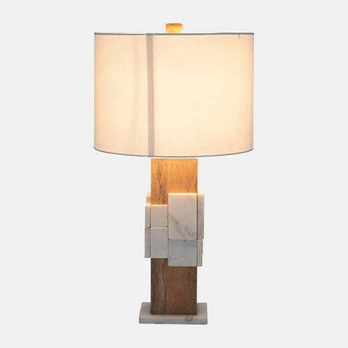 bohemian table lamps with colorful patterns for eclectic bedroomsbohemian table lamps with colorful patterns for eclectic bedroomsSagebrook Home 50727 Marble, 18" Table Lamp, White