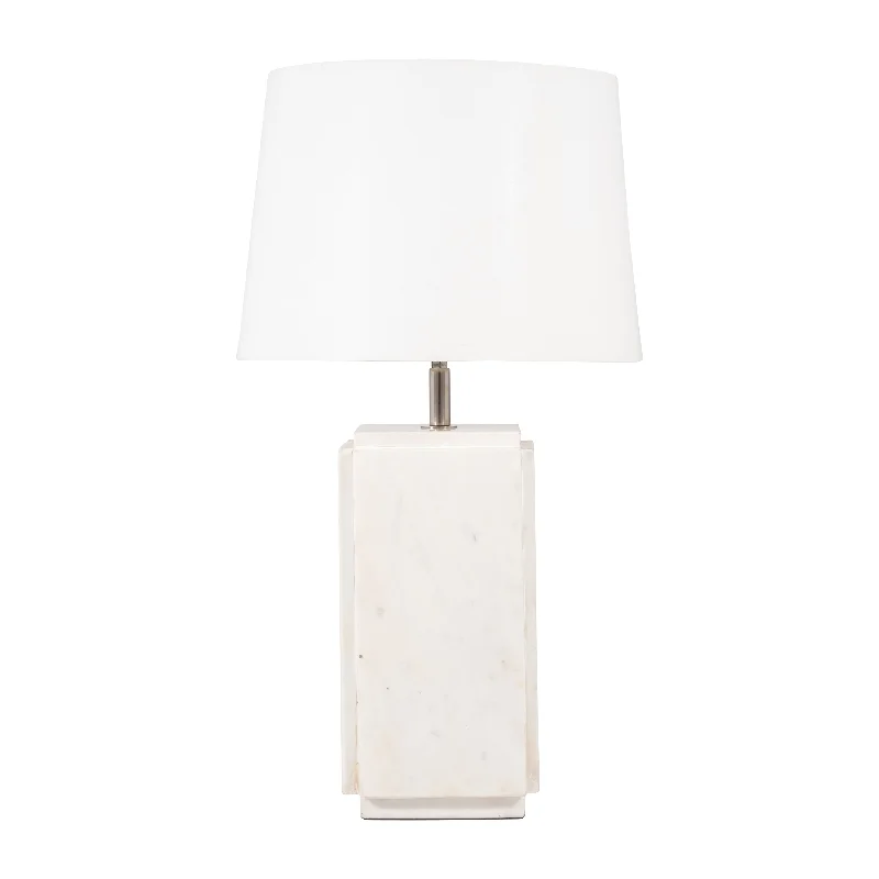 rustic farmhouse table lamps for cozy kitchensrustic farmhouse table lamps for cozy kitchensSagebrook Home 50729 Marble, 27" Fluted Table Lamp, White/Off White