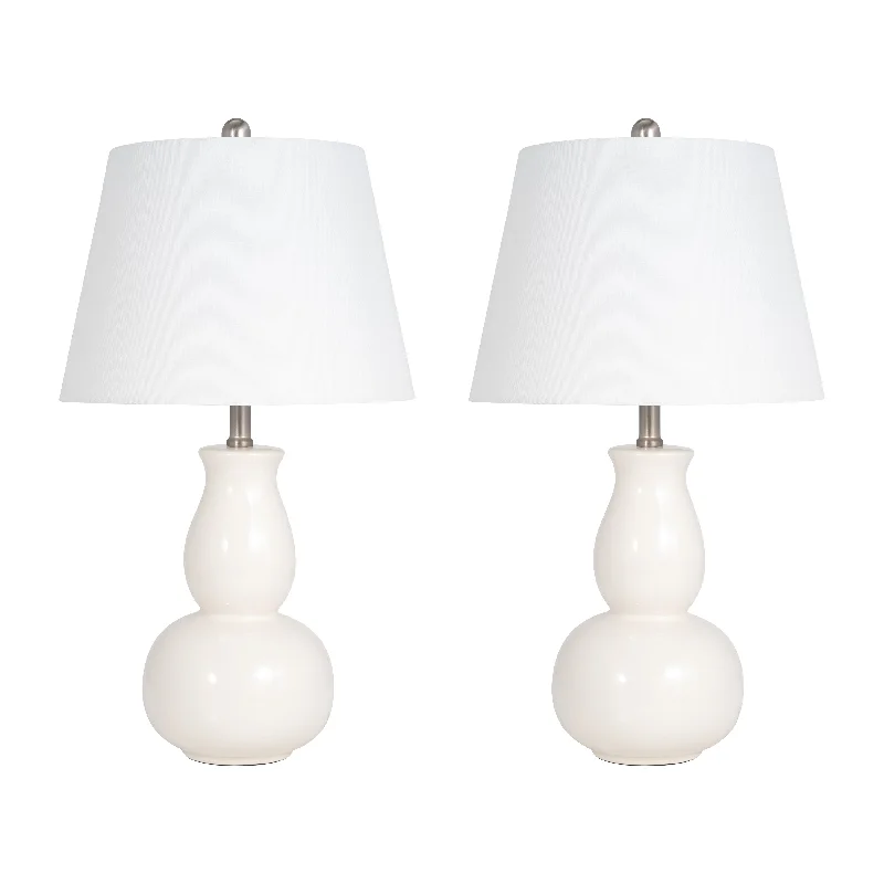 rustic farmhouse table lamps for cozy kitchensrustic farmhouse table lamps for cozy kitchensSagebrook Home 51203 Set of 2 Ceramic 26" Gourd Table Lamp, White