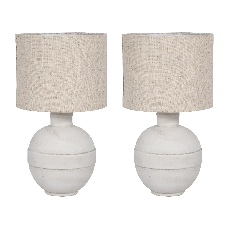 rustic farmhouse table lamps for cozy kitchensrustic farmhouse table lamps for cozy kitchensSagebrook Home 51207 Set of 2 Ceramic 18" Table Lamp, White