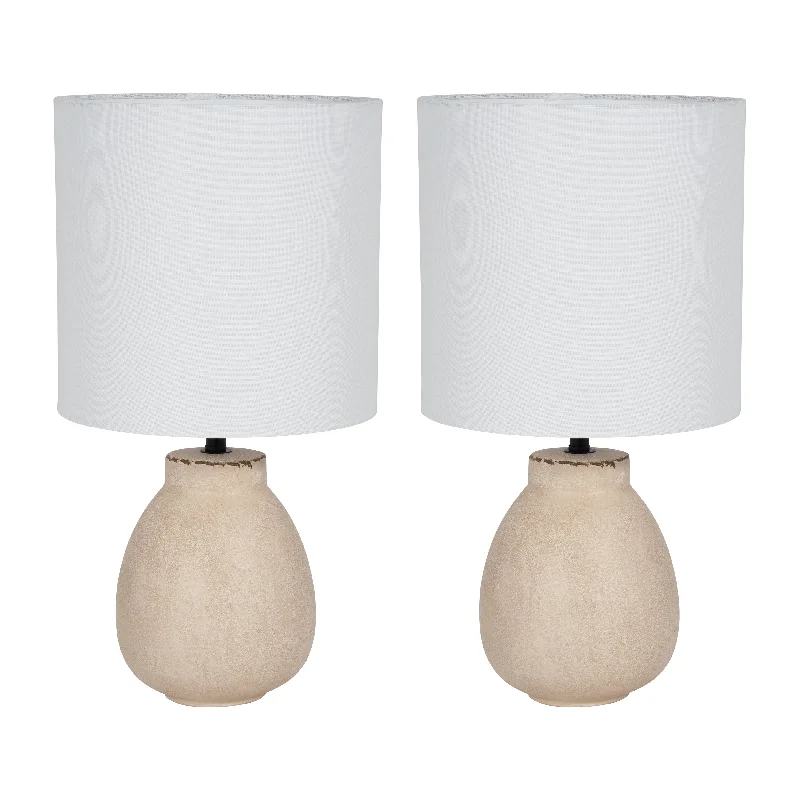 industrial style table lamps with exposed bulbs for loft apartmentsindustrial style table lamps with exposed bulbs for loft apartmentsSagebrook Home 51210 Set of 2 Ceramic 18" Table Lamp, Cream