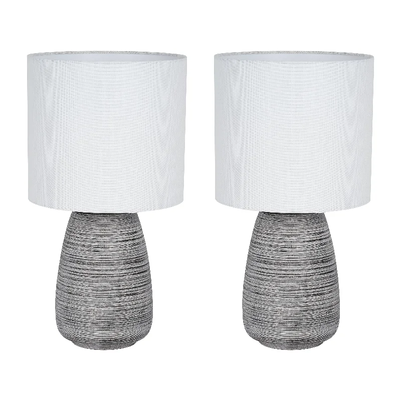 ceramic table lamps with hand painted designs for an artistic touchceramic table lamps with hand painted designs for an artistic touchSagebrook Home 51211 Set of 2 Ceramic 19" Table Lamp, Charcoal