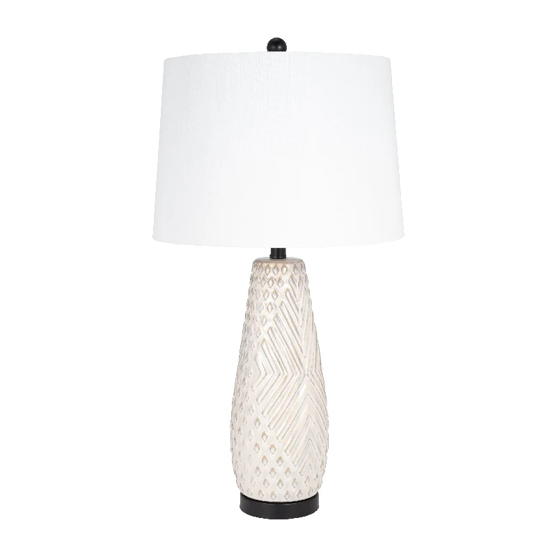 fabric table lamps with a linen shade for a relaxed and breathable lookfabric table lamps with a linen shade for a relaxed and breathable lookSagebrook Home 51234 Ceramic 30" Textured Table Lamp, Ivory