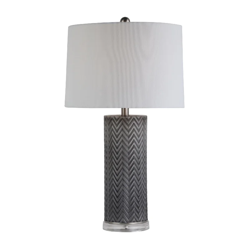 gothic style table lamps with dark finishes for a mysterious lookgothic style table lamps with dark finishes for a mysterious lookSagebrook Home 51246-02 Glass 28" Chevron Table Lamp, Gray/White