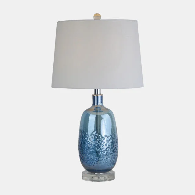industrial style table lamps with exposed bulbs for loft apartmentsindustrial style table lamps with exposed bulbs for loft apartmentsSagebrook Home 51249 Glass 26" Table Lamp, Blue