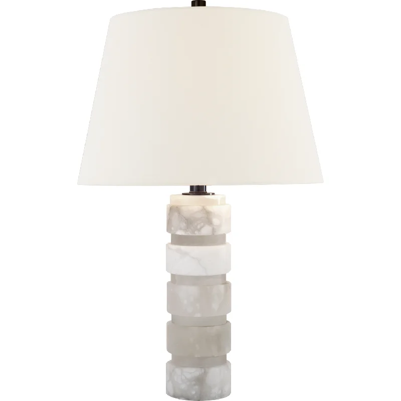 modern minimalist table lamps for contemporary living roomsmodern minimalist table lamps for contemporary living roomsRound Chunky Stacked Table Lamp with Linen Shade