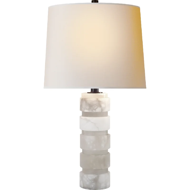 leather table lamps with a distressed texture for a rugged charmleather table lamps with a distressed texture for a rugged charmRound Chunky Stacked Table Lamp with Natural Paper Shade